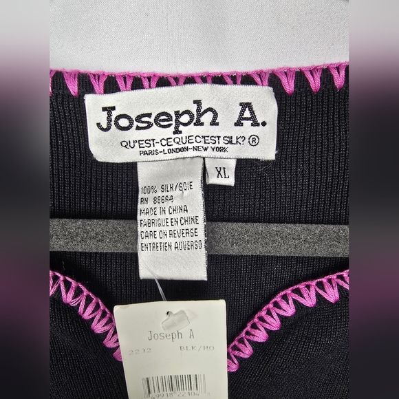 Joseph A. Qu'est-Ce Que C'est Silk 3/4 Sleeve Minimalist Sweater Top sz XL NWT - Picture 6 of 6